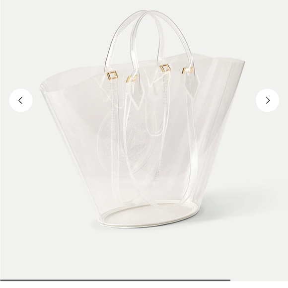 Veronica Beard Large Crest Market Tote Transparent with Embossed Logo - Picture 12 of 12